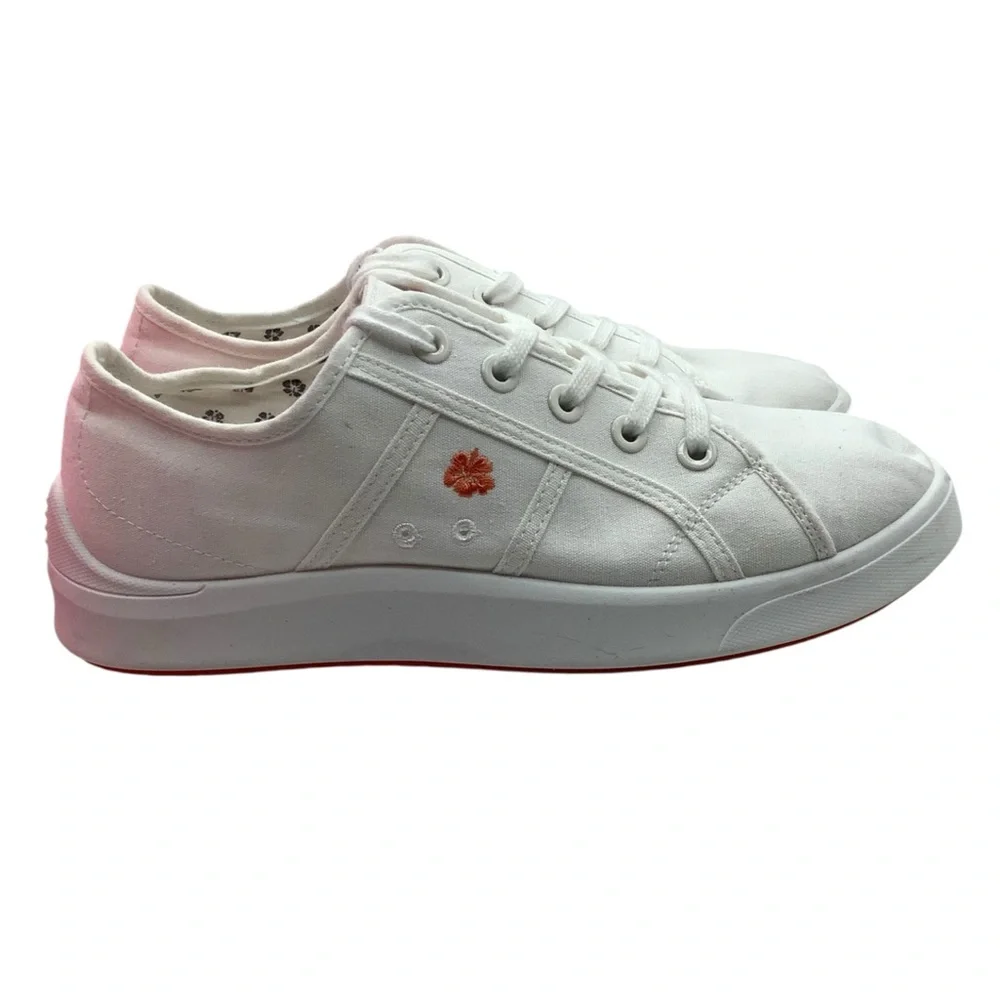 Tommy Bahama Women's Lorena‎ Shoes White Orange Logo Lace Up size 8.5